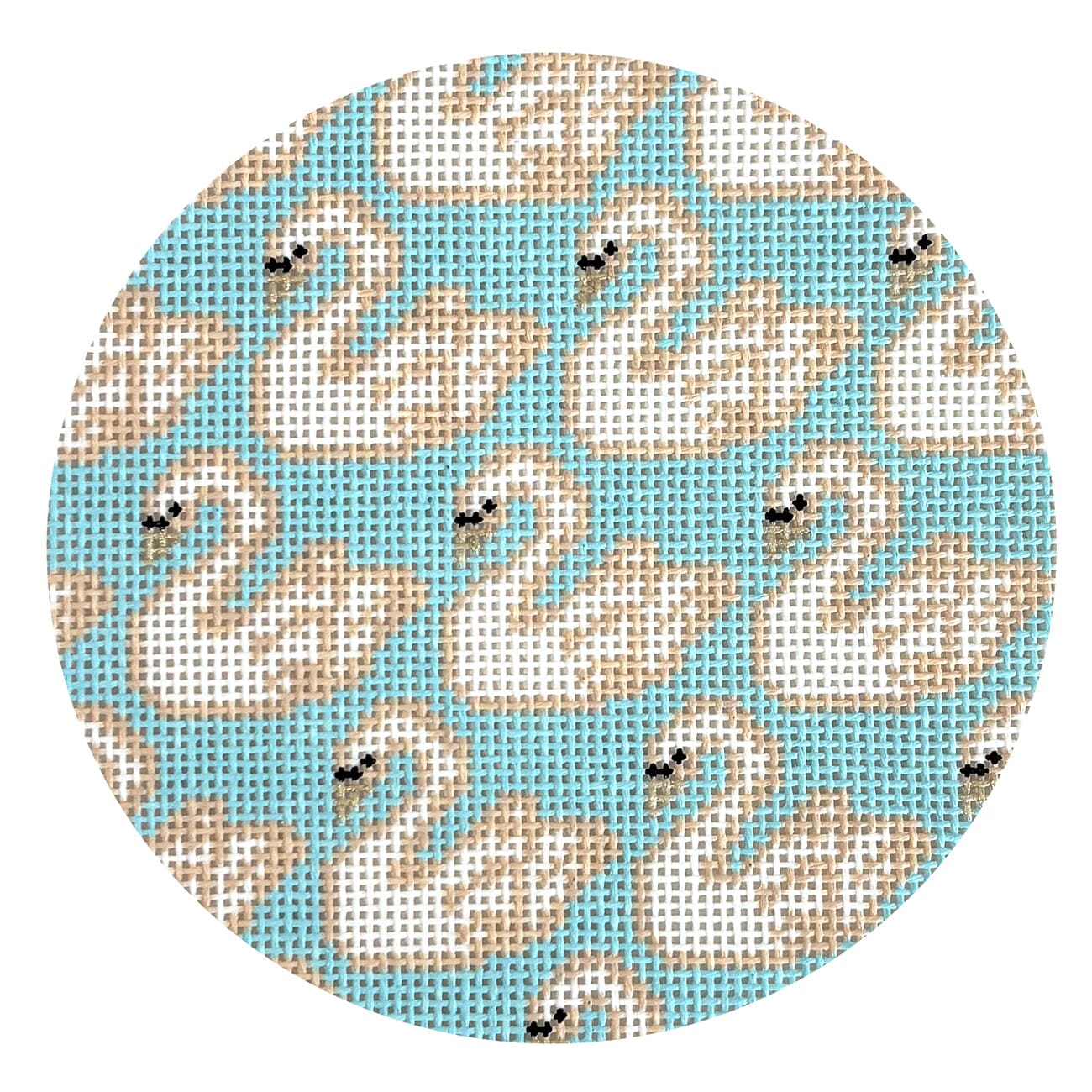Small Swan Pattern Round Printed Canvas POP Needle Arts - 1