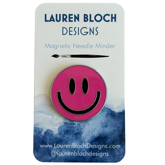Smiley Face Needleminder HOT PINK Accessories Lauren Bloch Designs - 1