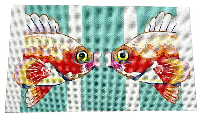 Smooching Fish Painted Canvas Colors of Praise - 1