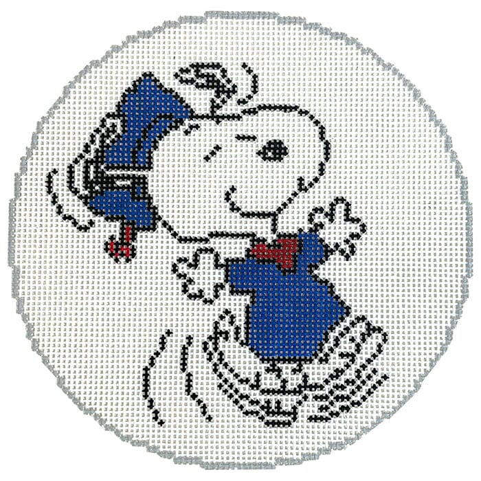 Snoopy Graduation Dance Round Painted Canvas Peanuts TM - 1