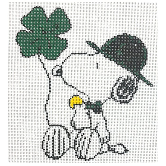 Snoopy with Shamrock Painted Canvas Peanuts TM - 1