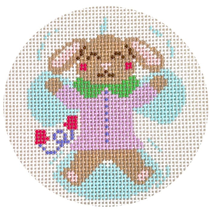 Snow Angel Bunny Printed Canvas SLS Needlepoint