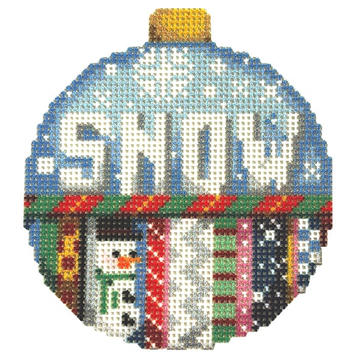 Snow Ball Ornament Printed Canvas Two Sisters Needlepoint