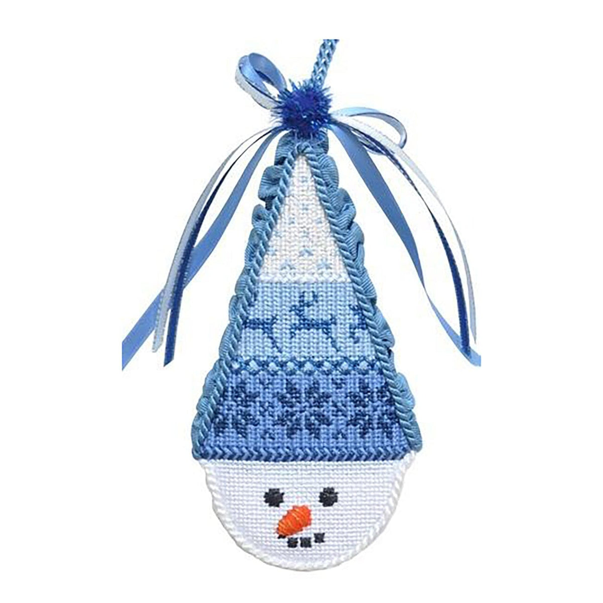Snowcone Blue Reindeer with Stitch Guide Painted Canvas Kirk & Bradley - 1