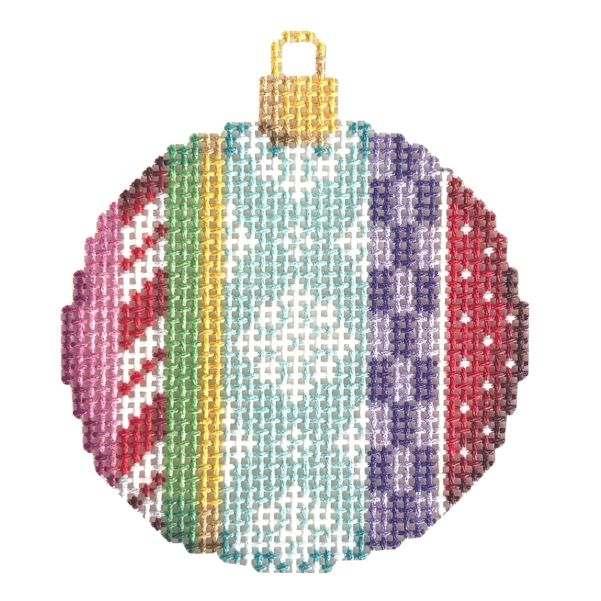 Snowflakes/Patterns Mini Ball Printed Canvas Two Sisters Needlepoint - 1