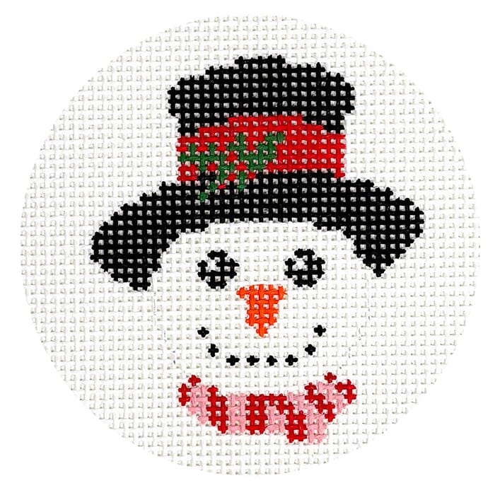 Snowman Canvas Round Painted Canvas A Poore Girl Paints - 1