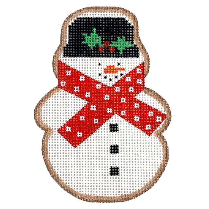 Snowman Christmas Cookie Painted Canvas Danji Designs - 1