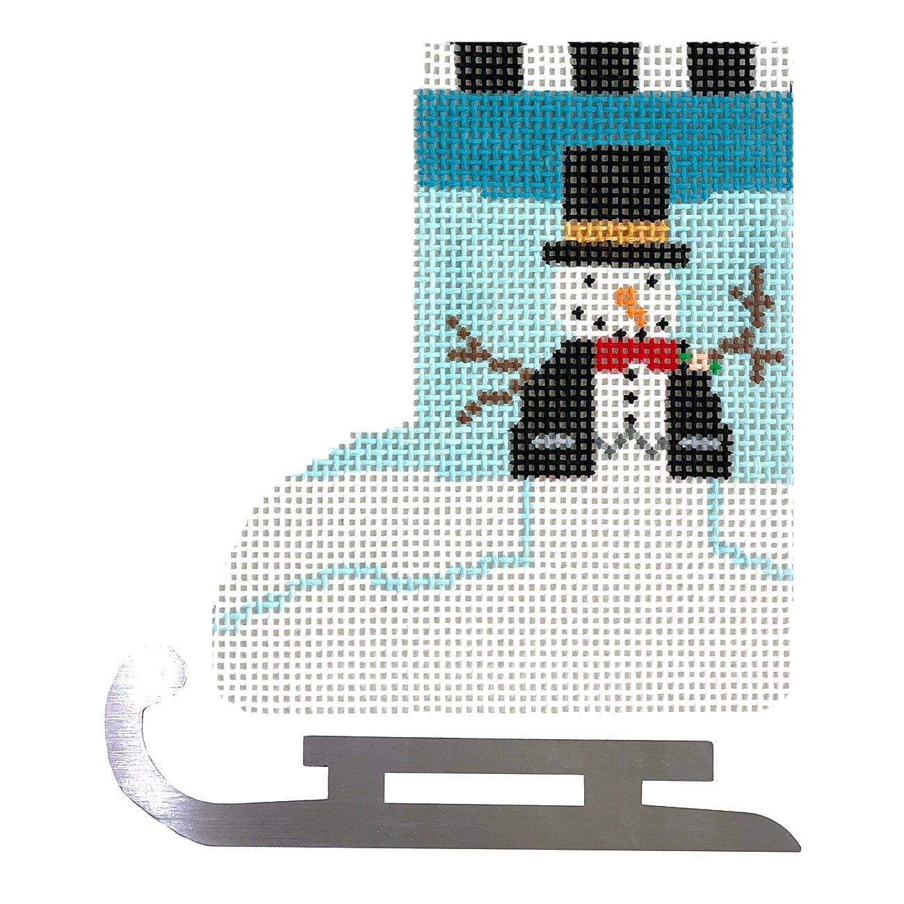 Snowman Groom Mini Skate w/Blade Painted Canvas Shelly Tribbey - 1