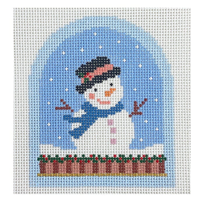 Snowman Snow Globe Painted Canvas Coco Frank Studio - 1