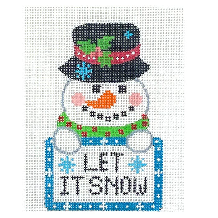 Snowman Tag Let it Snow Painted Canvas Danji Designs - 1