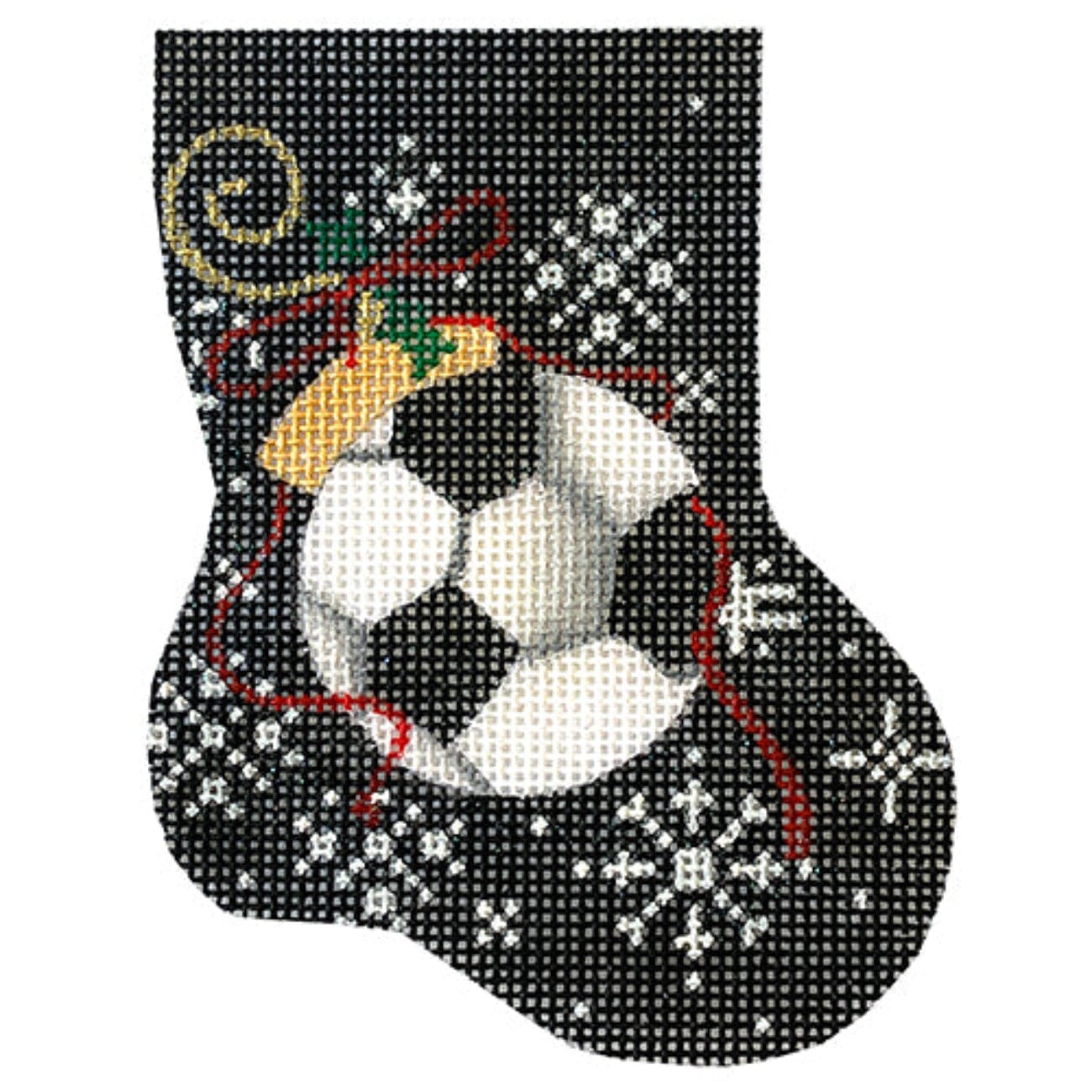 Soccer Mini Sock Printed Canvas Two Sisters Needlepoint - 1