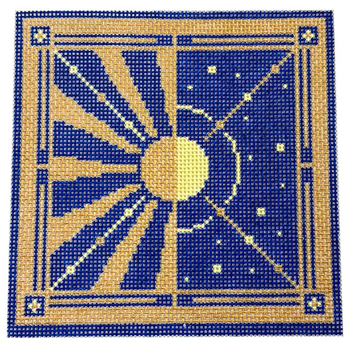 Solstices Square Painted Canvas Alice & Blue