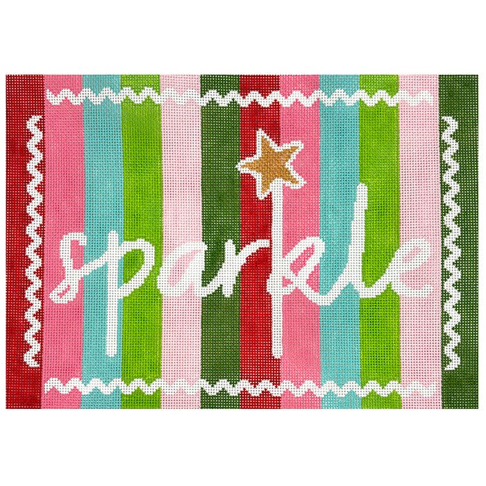 Sparkle on Stripes Painted Canvas NDLPT Designs