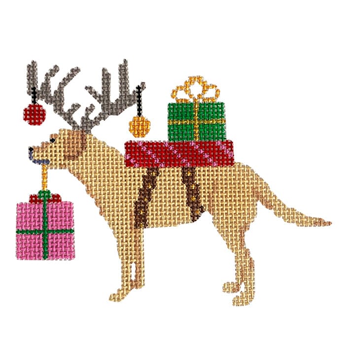 Special Delivery Labrador Painted Canvas Blue Ridge Stitchery - 1