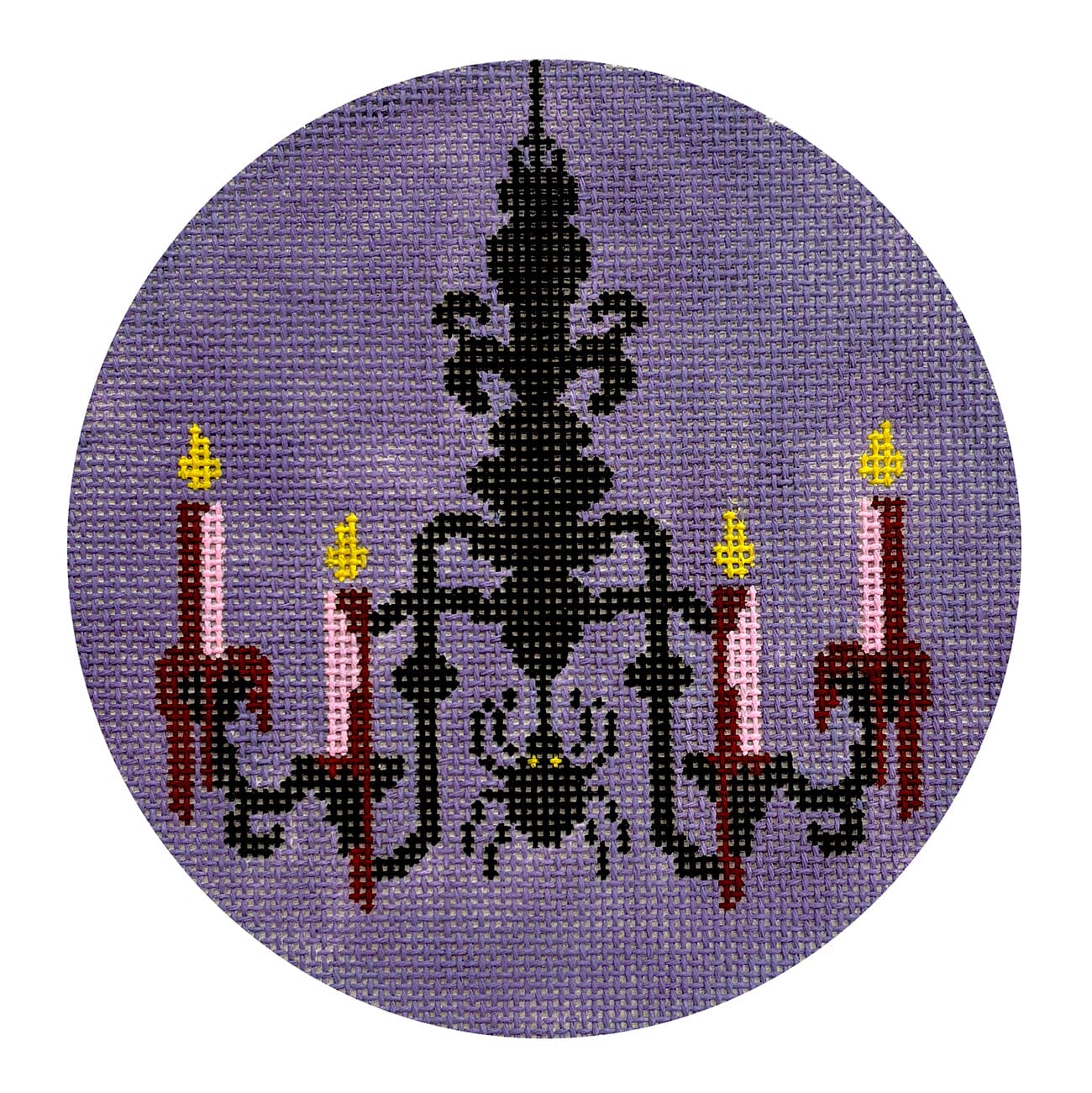 Spooky Chandelier Round Painted Canvas Kay Irby - 1