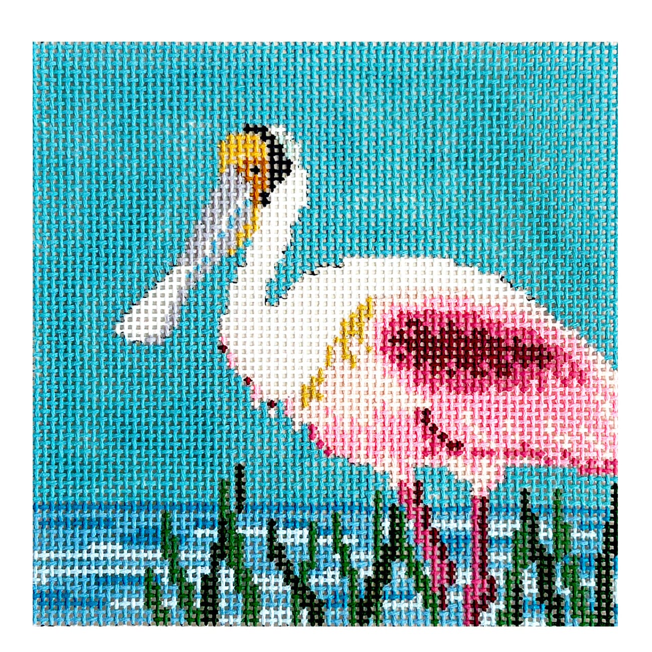 Spoonbill, Wading Birds Coaster Painted Canvas Susan Roberts Needlepoint Designs Inc. - 1
