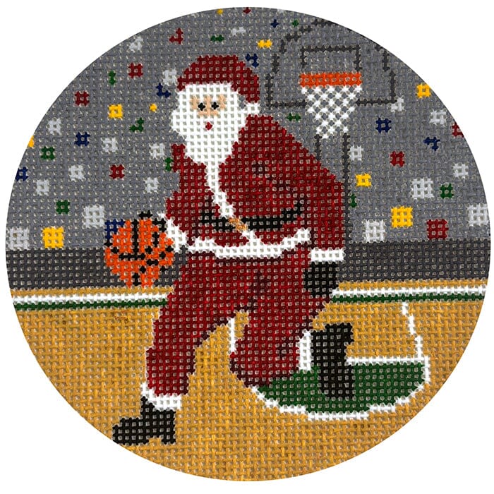 Sporty Santa - Basketball Painted Canvas Ann Kaye Studio