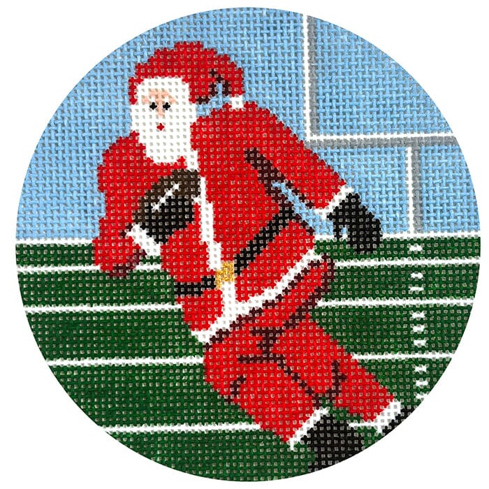 Sporty Santa Football Painted Canvas Ann Kaye Studio - 1