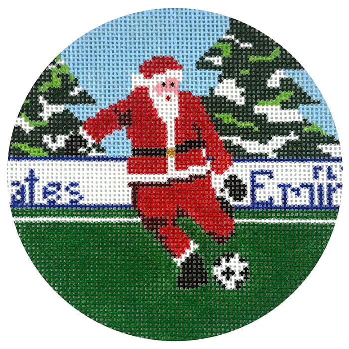 Sporty Santa - Soccer Painted Canvas Ann Kaye Studio