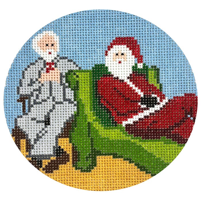 Sporty Santa - Therapy Painted Canvas Ann Kaye Studio