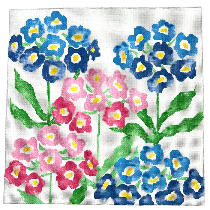 Spring Primroses 14" Painted Canvas Jean Smith - 1