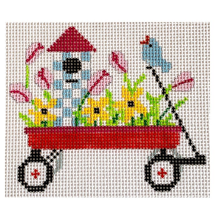 Spring Wagon Painted Canvas Vallerie Needlepoint Gallery - 1