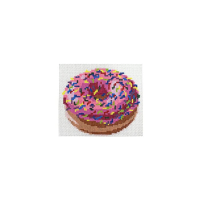 Sprinkle Donut Painted Canvas Lucky Lotus Needlepoint - 1