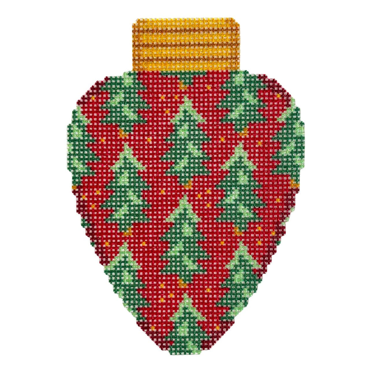 Spruce Trees Lightbulb Printed Canvas Two Sisters Needlepoint - 1