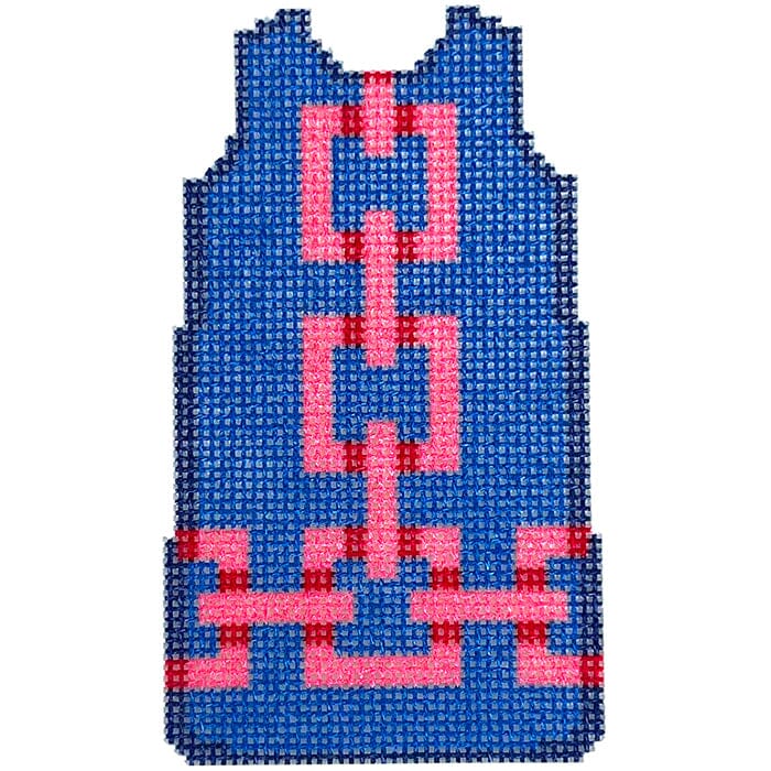 Square Link Mini Shift/Pink Printed Canvas Two Sisters Needlepoint