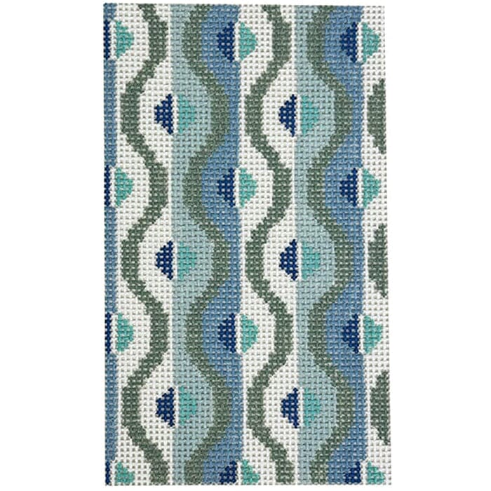 Squiggle Insert Cool Greens Painted Canvas Rachel Barri Designs - 1