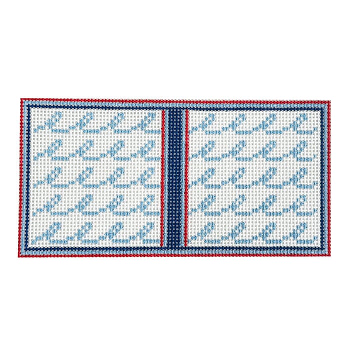 Squiggle Wave Glasses Case Painted Canvas Goodpoint Needlepoint - 1