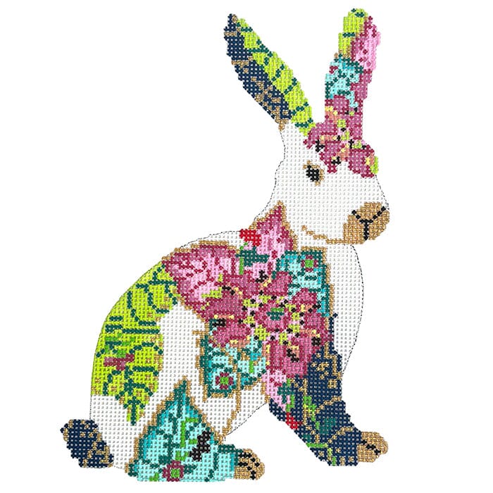 Standing Tobacco Leaf Bunny Painted Canvas The Gingham Stitchery - 1