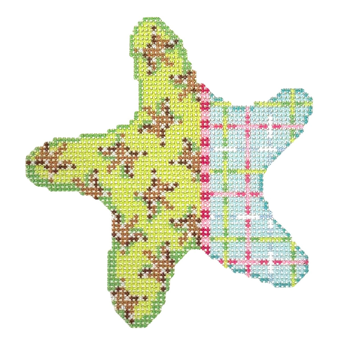 Starfish/Tattersall Starfish Printed Canvas Two Sisters Needlepoint - 1