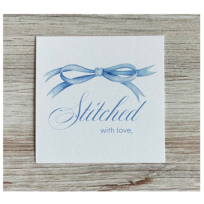 Stitched With Love - Blue Bow Gift Tag Pack Accessories Caroline Webb Designs