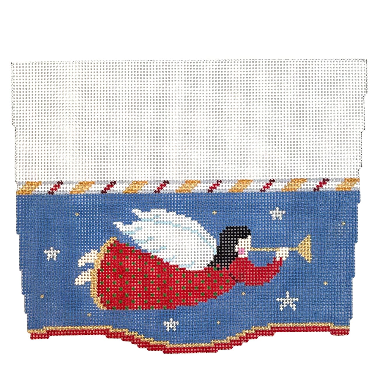 Stocking Cuff, Angel Flying Painted Canvas Susan Roberts Needlepoint Designs Inc. - 1