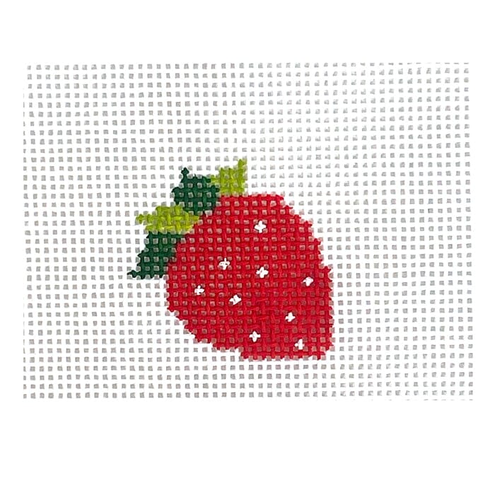 Strawberry Mini Painted Canvas MF Needlepoint