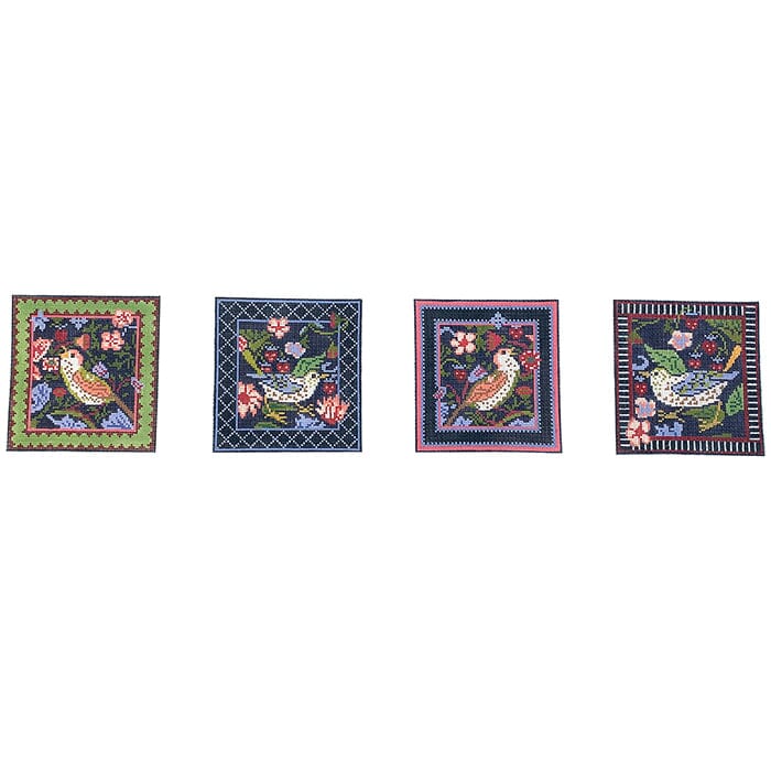 Strawberry Thief Coasters Painted Canvas Whimsy & Grace - 1