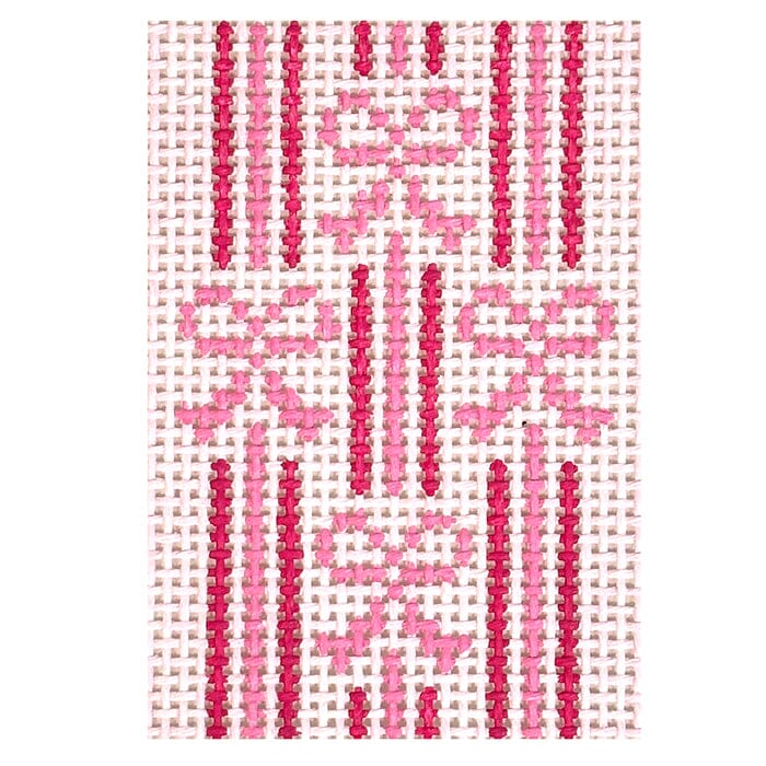 Striped Bow Tags Pink 2x3 Insert Painted Canvas Rachel Barri Designs - 1