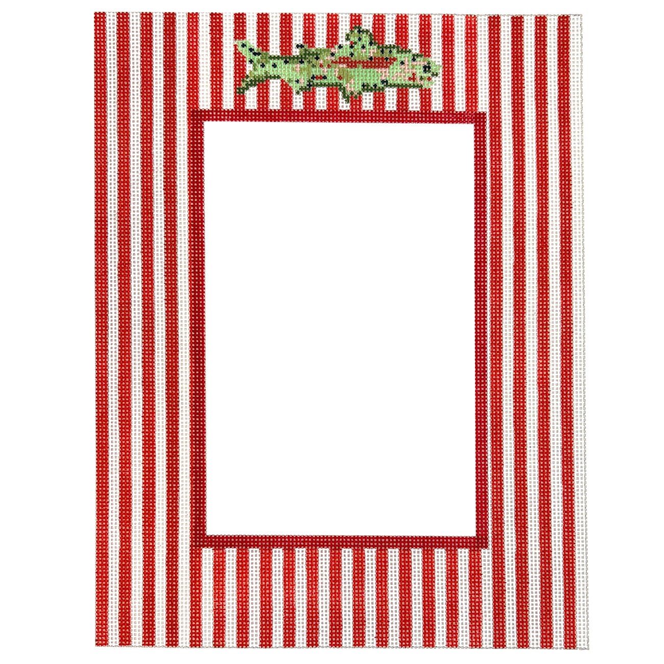 Striped Fish Frame Painted Canvas Spruce Street Studio