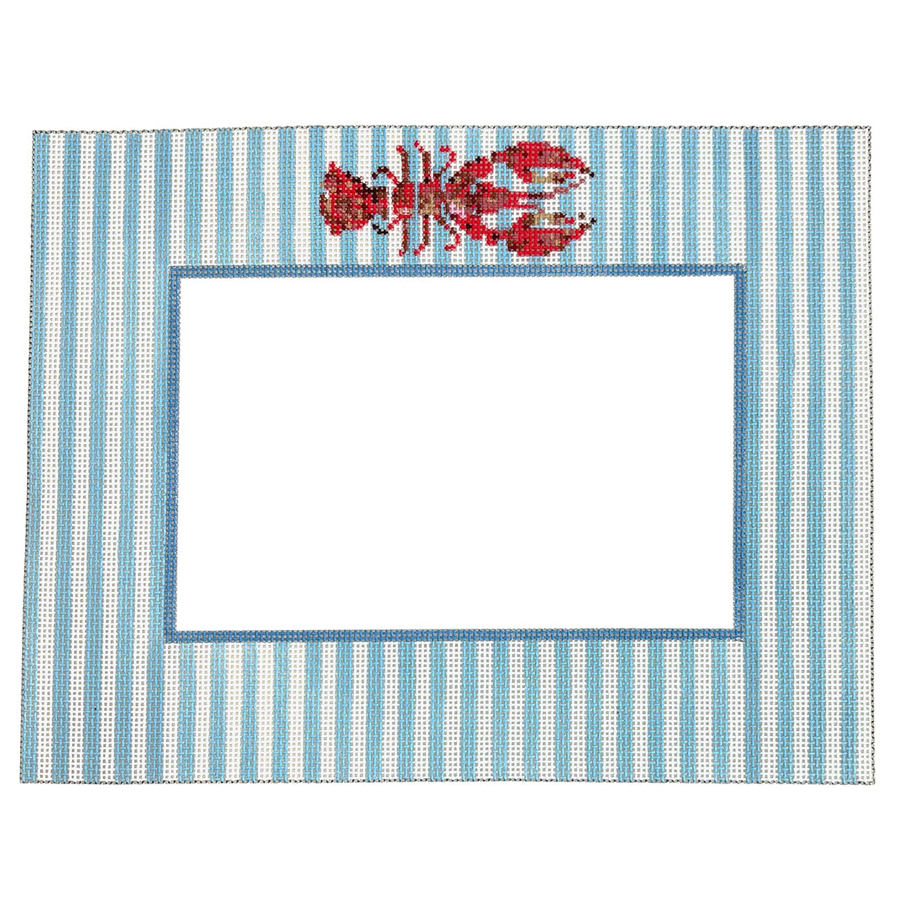 Striped Lobster Frame Painted Canvas Spruce Street Studio