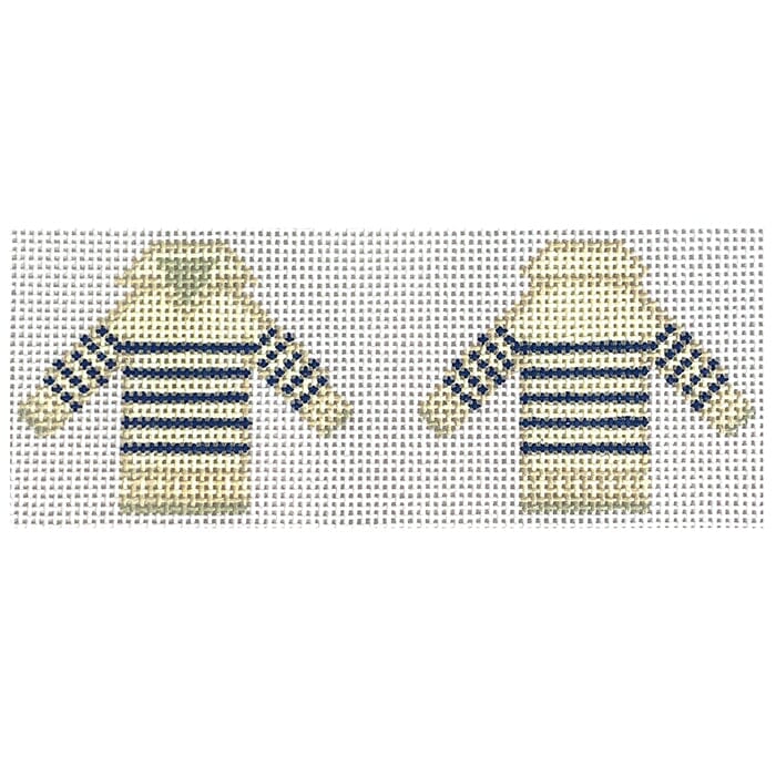 Striped Sweater 3D 2 sides Painted Canvas Atlantic Blue Canvas - 1