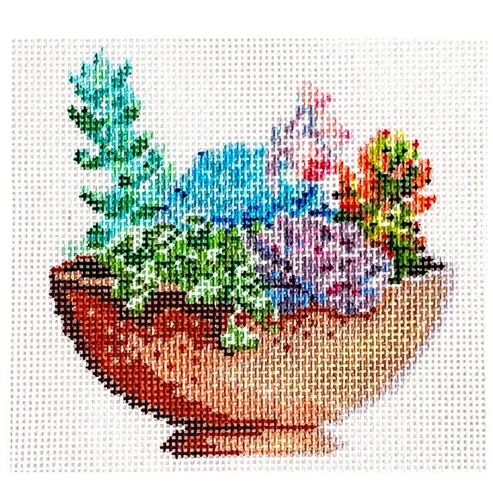 Succulent Garden Botanicals Painted Canvas Bad Bitch Needlepoint - 1