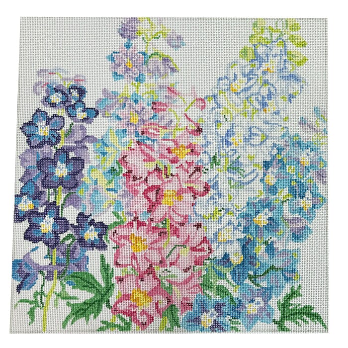 Summer Delphiniums Painted Canvas Jean Smith