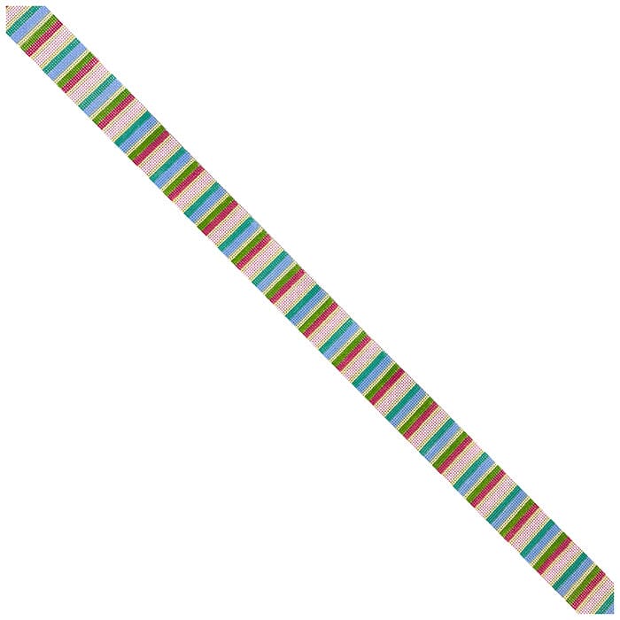 Summer Pastel Striped Belt Painted Canvas Kristine Kingston - 1