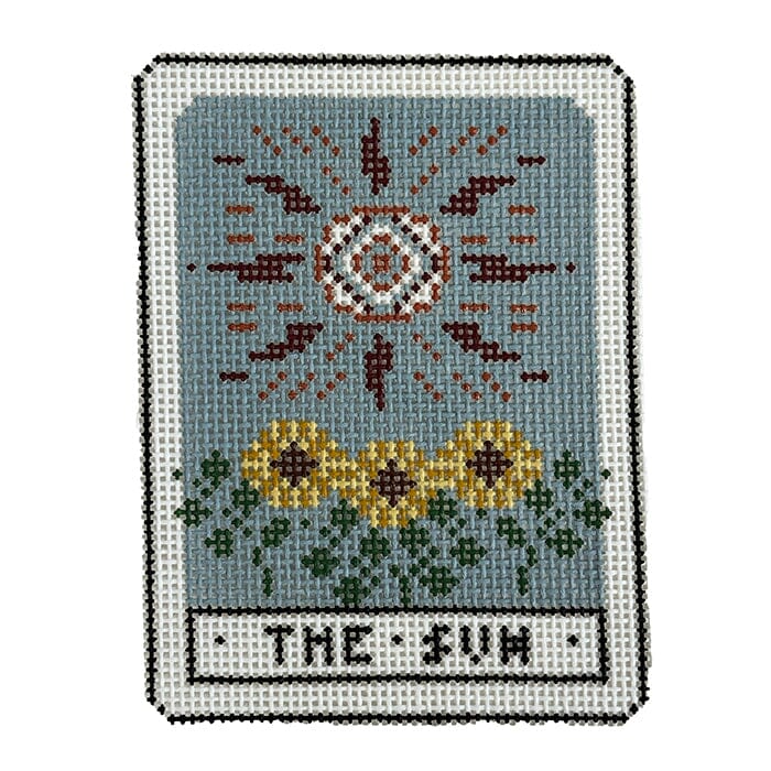 Sun Tarot Card Painted Canvas Fire and Iris - 1