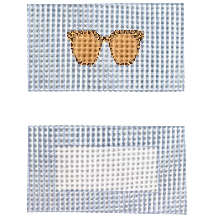 Sunglasses Case Blue Painted Canvas Atlantic Blue Canvas - 1