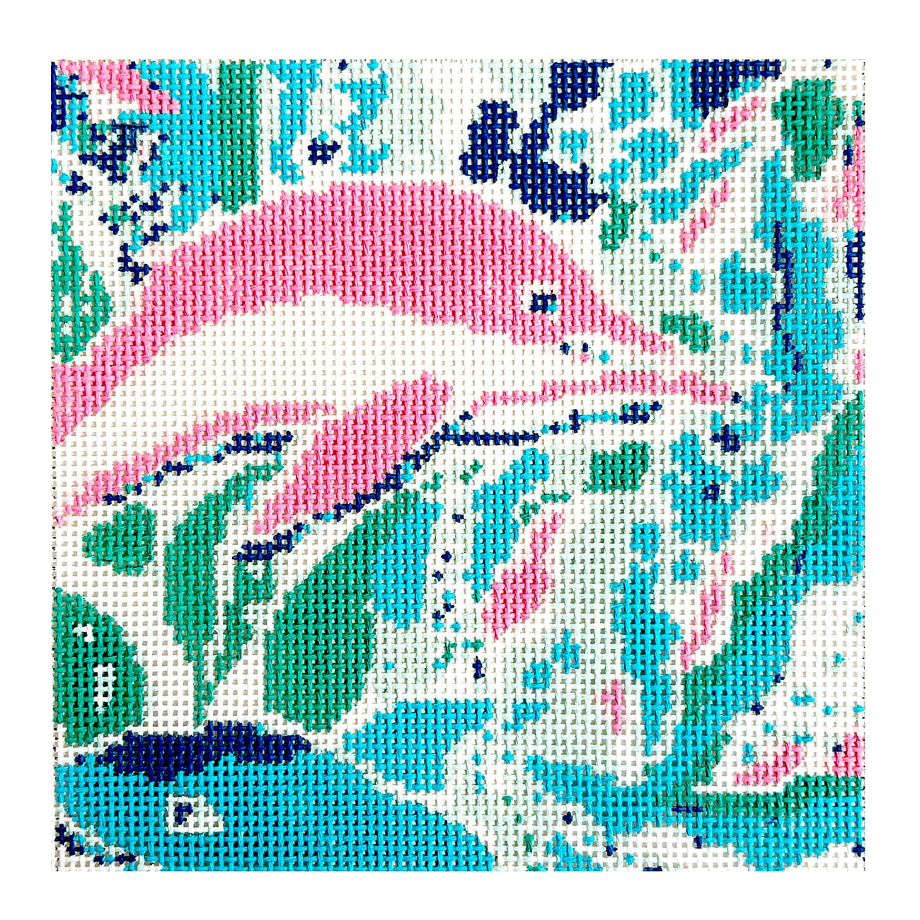 Sunnies Dolphin 8x8 Painted Canvas Blue Waters Needlepoint - 1