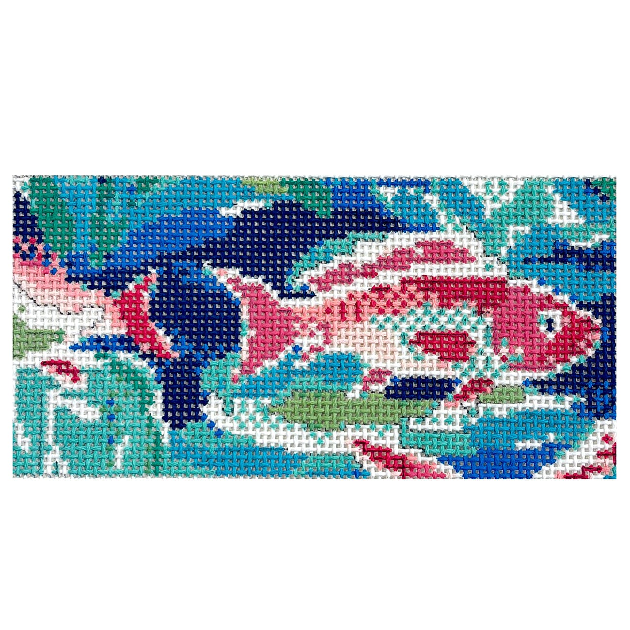 Sunnies Preppy Fish 3x6 Painted Canvas Blue Waters Needlepoint - 1