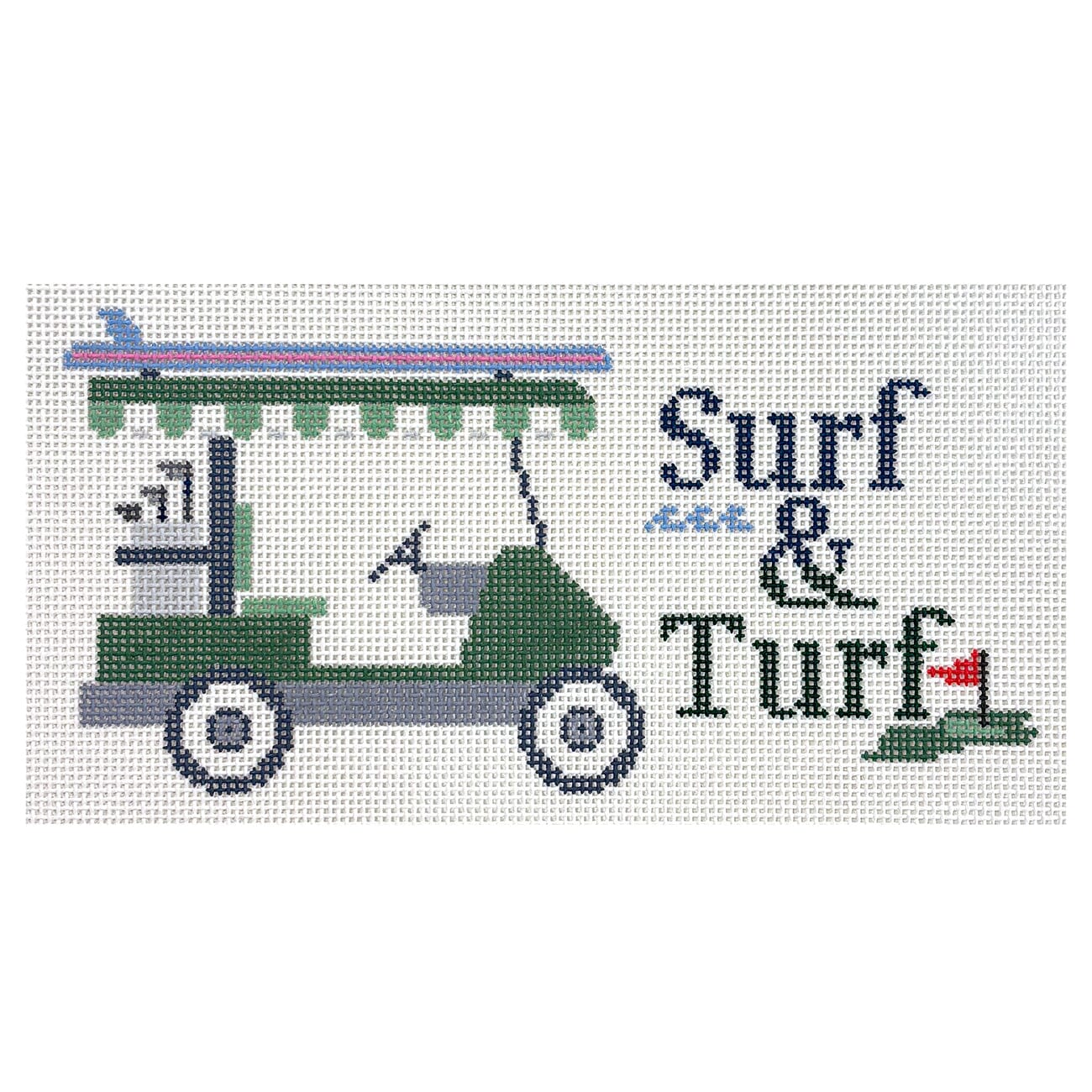 Surf and Turf Painted Canvas Frances Mary Needlepoint - 1