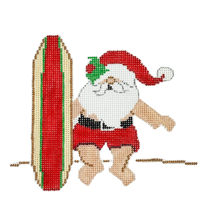 Surf Santa Hobby Santas Painted Canvas Atlantic Blue Canvas - 1